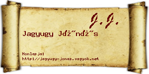 Jagyugy Jónás névjegykártya